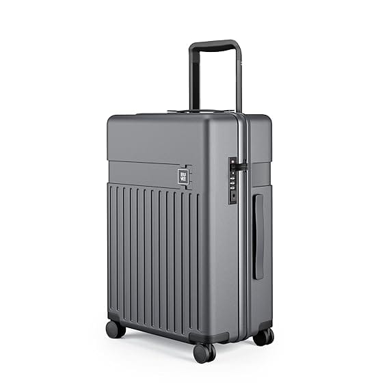 EUME Classic Check-in Trolley Bag Medium Size for Travel 65 Cm, Graphite Grey | Polycarbonate (PC) 8 Hinomoto Wheels Suitcase | Travel Bags for Luggage Trolley