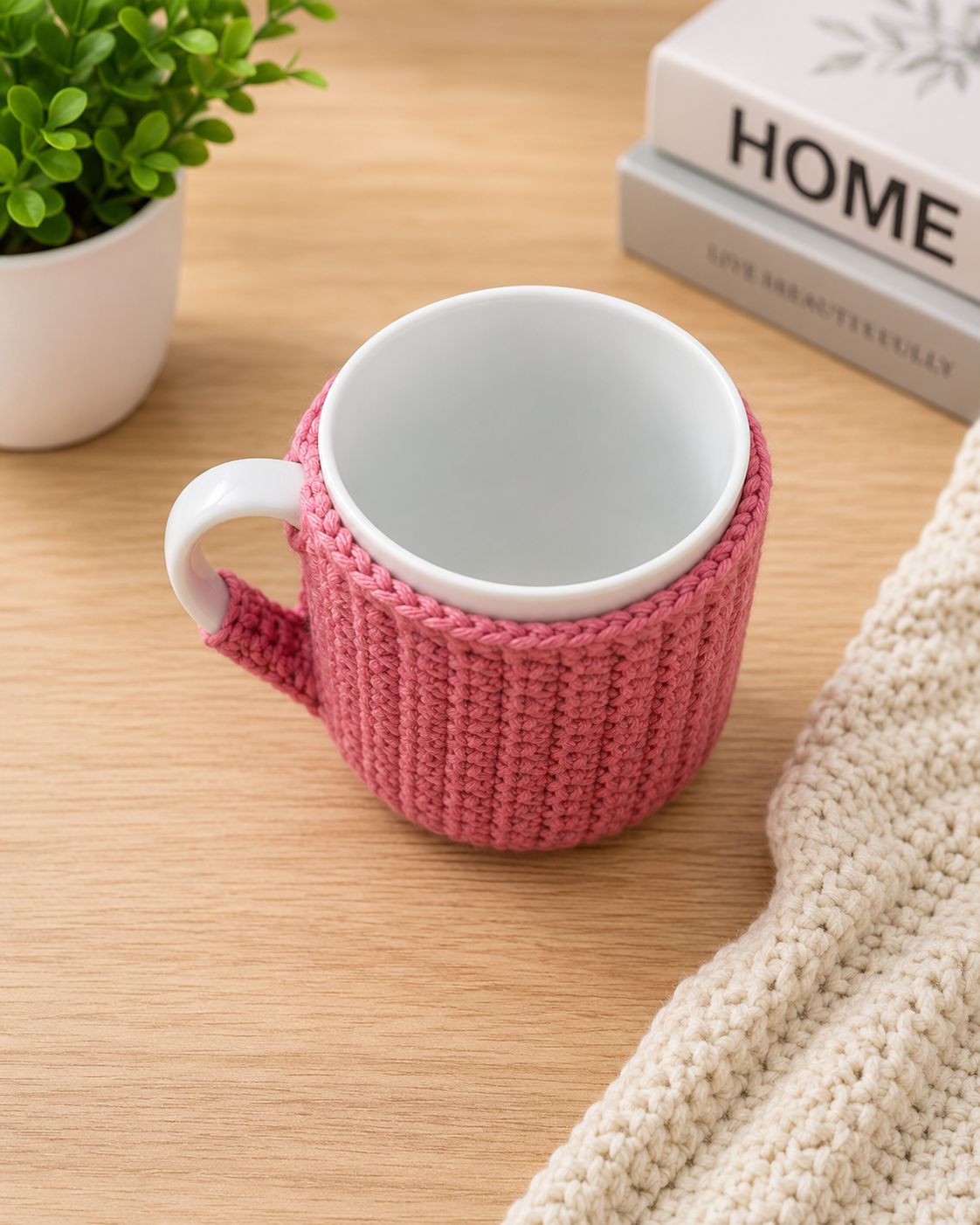 Handmade Crochet Mug Cozy Sleeve – Reusable Cup Warmer Cover