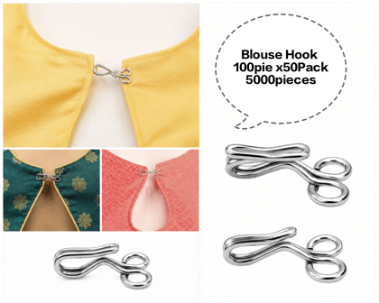 Blouse Hook, Metal Blouse Hook, Stainless Steel Blouse Hook, Sewing Blouse Hook, Garment Blouse Hook  Blouse Hook 100 piece  x 50 Pack 5000 pieces