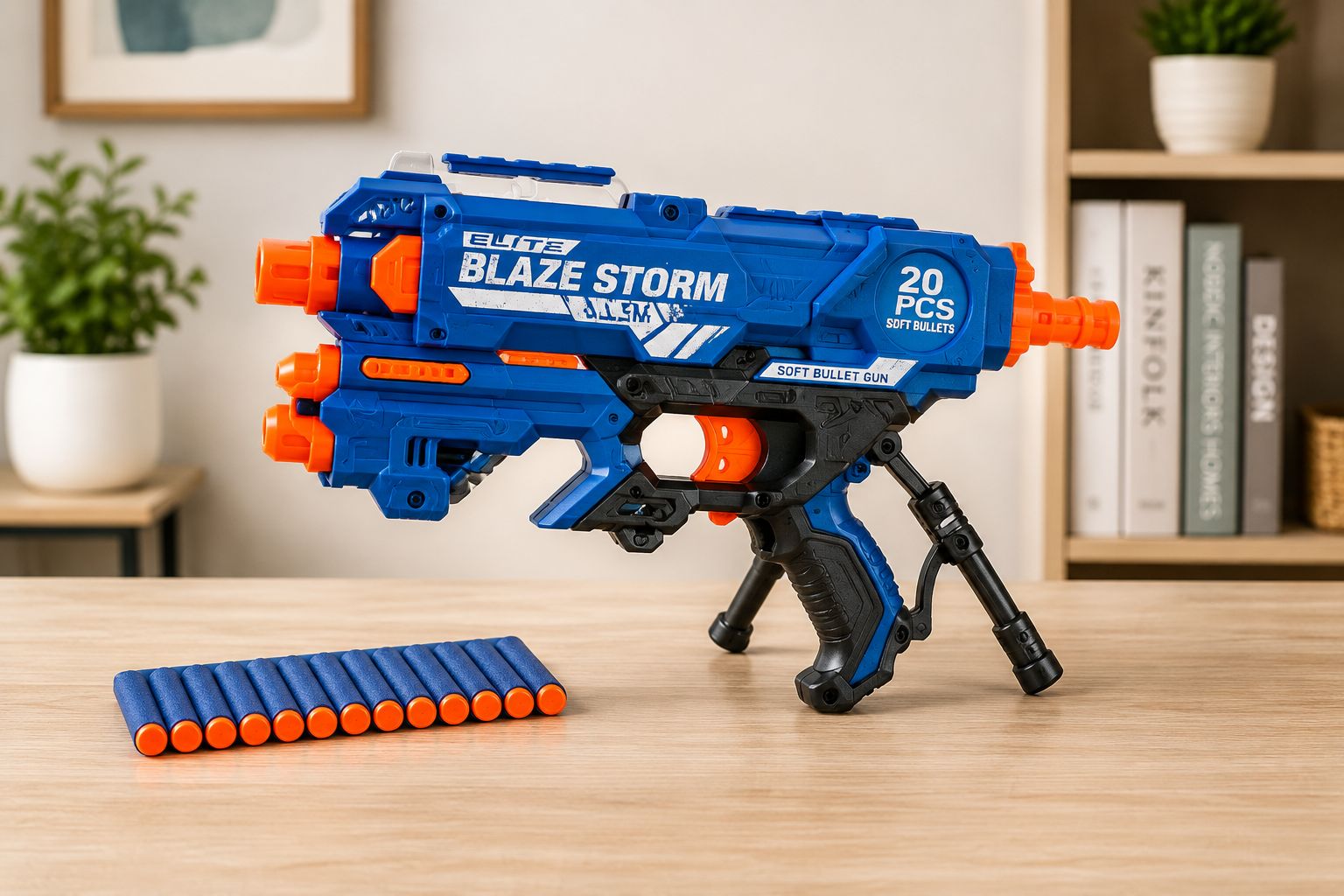 Realistic Toy Rifle Blaster Kit with Foam Darts, Shells, Scope, Suppressor, Glasses