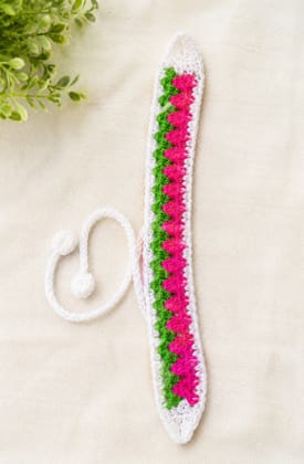 Handmade Crochet Zigzag Bobble Bookmark