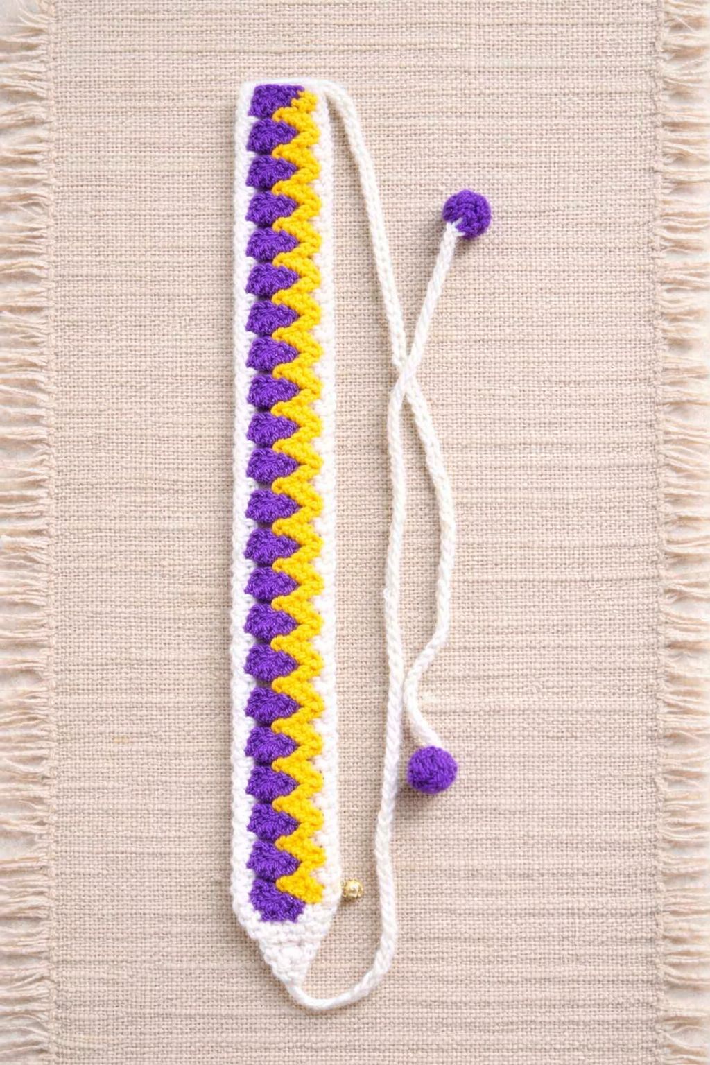 Handmade Crochet Zigzag Bobble Bookmark