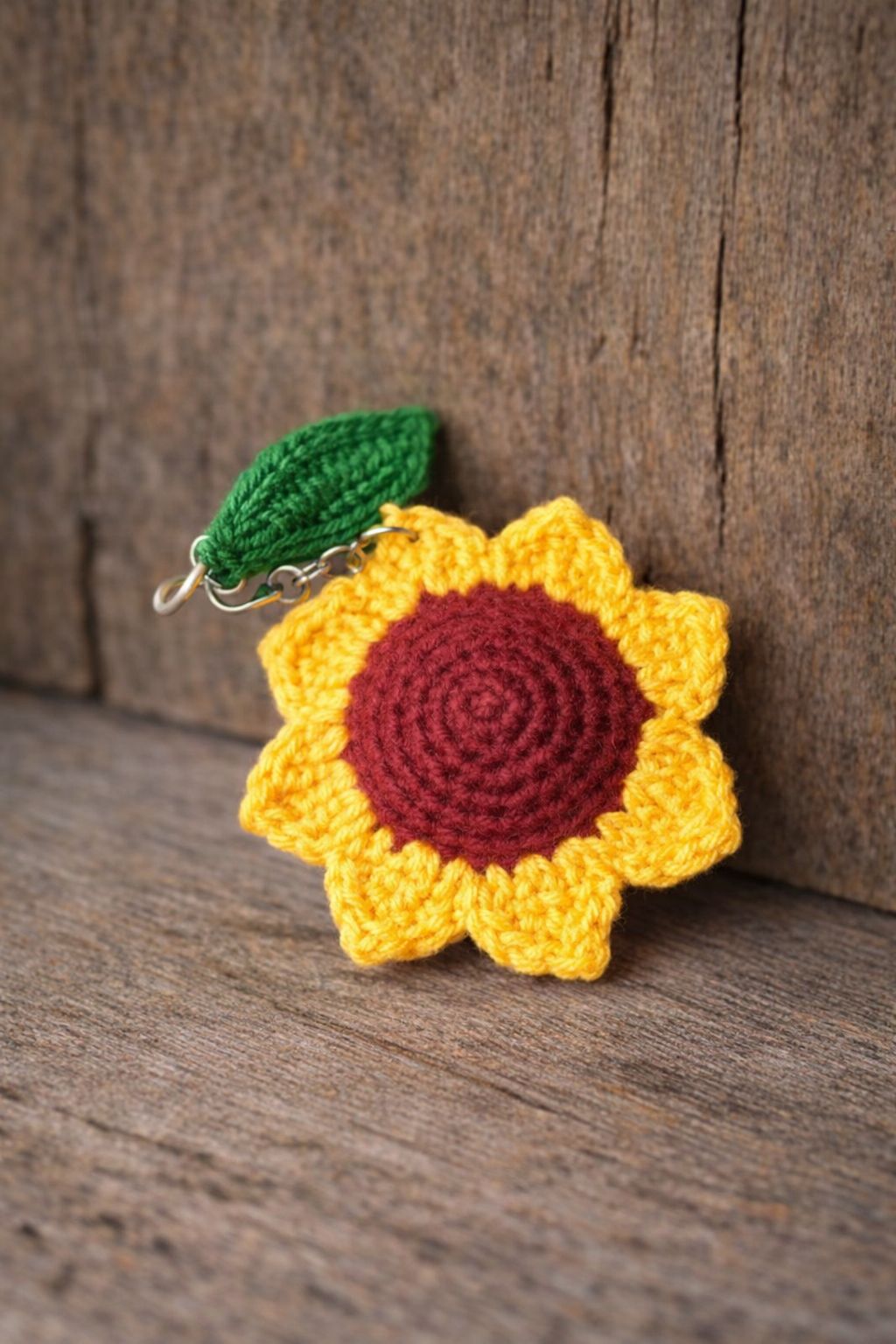 Crochet Sunflower Keychain