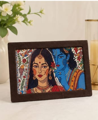 Radha Krishna Pichwai Style Photo with Frame Radha Krishna Pichwai Style Photo with Frame