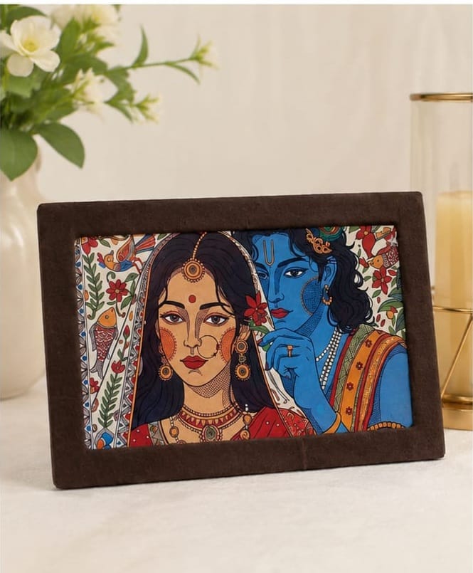 Radha Krishna Pichwai Style Photo with Frame