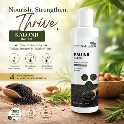 Elegantra Naturavives Kalonji Hair Oil (100ml pack of 1) – Advanced Hair Growth & Thickness Formula with Black Seed, Almond & Rosemary Oil | Root Strengthening & Split End Repair Therapy | For Longer, Silky & Stronger Hair