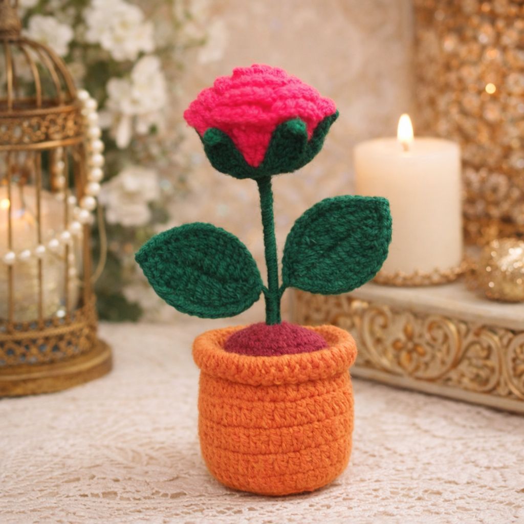 A delightful name for your crochet keychain could be “RosyBell Loop.” 🌷