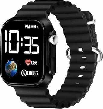 T800 Ultra Smart Watch with Black Strap, Bluetooth Connectivity, Fitness Tracking, HD Display