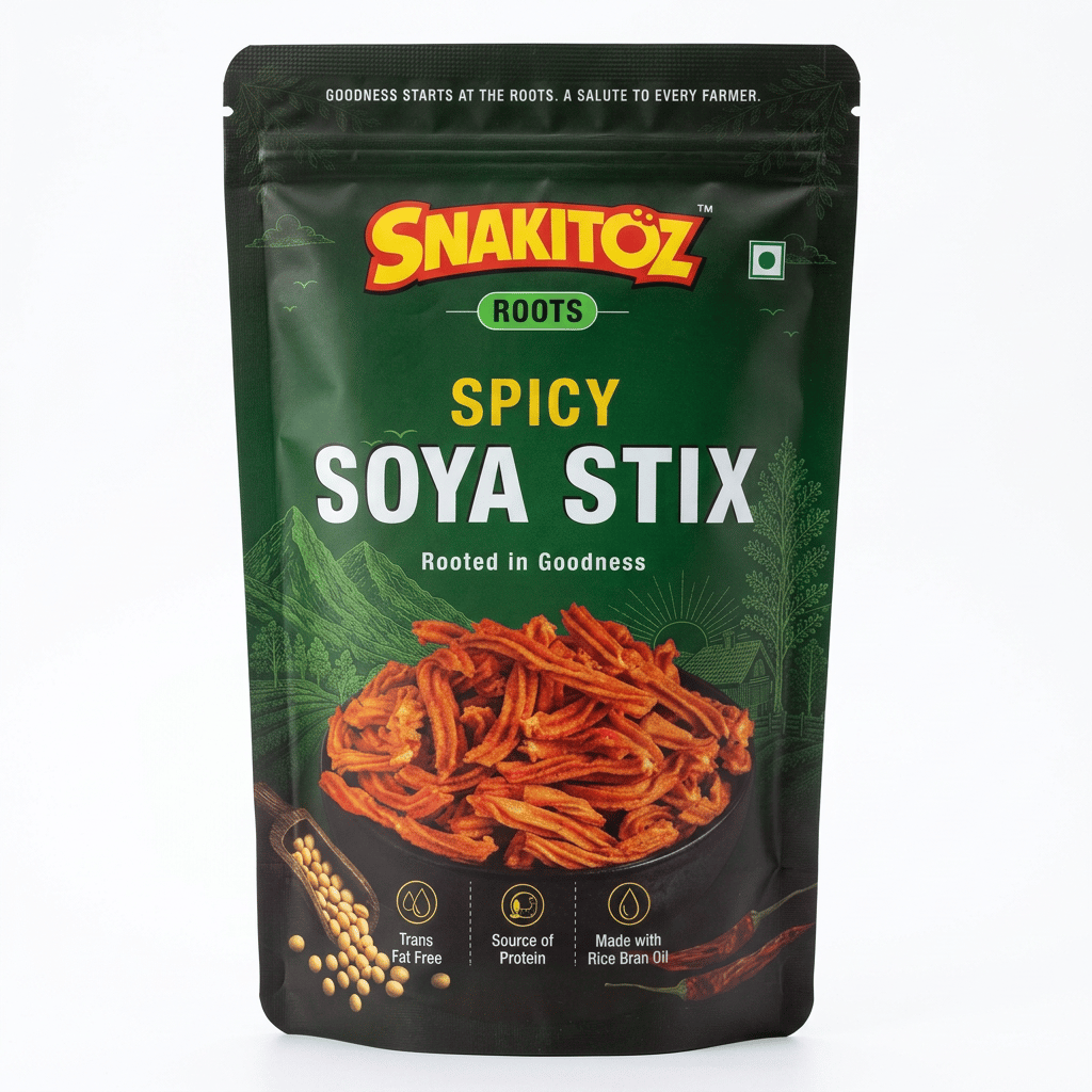 Snakitoz Roots Spicy Soya Stix | High Protein Snack