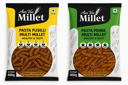 Aarvee Millet Fusilli & Penne Pasta ( Pack of 2,800g)