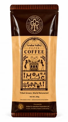 Araku Valley Roasted Ground 100% Pure Filter Coffee 200Gms(Medium Roast)