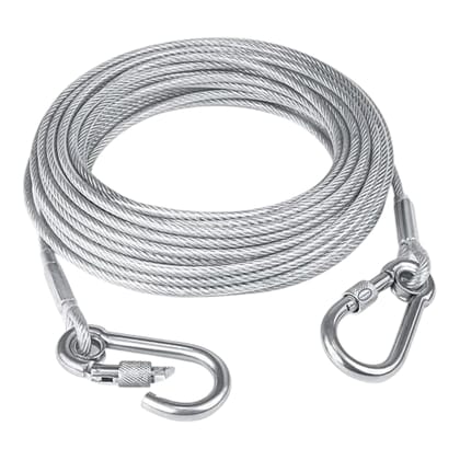 Cloth Drying Rope 5 Meter | Heavy Duty Steel Clothesline Rope 5 Meter | PVC Coated Drying Wire with Hooks for Indoor Outdoor