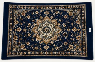 Traditional Navy Blue and Gold Persian Style Medallion Area Rug