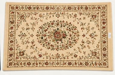 Traditional Floral Oriental Style Rug with Medallion - Beige/Red