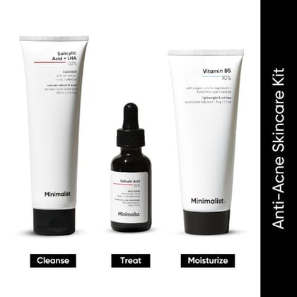 Minimalist Anti Acne Solution (100ml+30ml+50g) Pack of 3