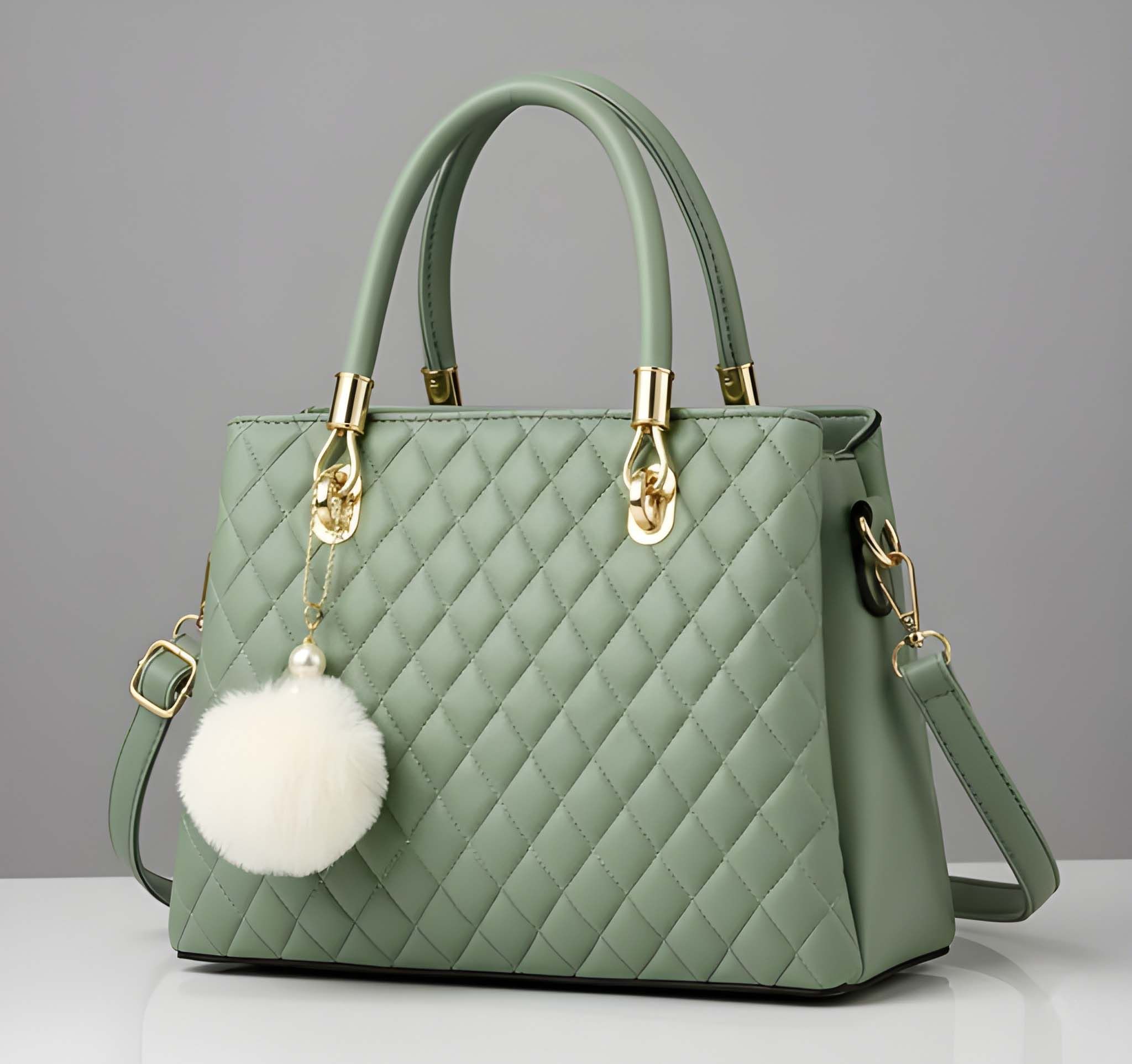 Premium Women's Shoulder Handbag with Sling Strap, Scarf & Pom Pom Accessory | Stylish Tote Bag for Everyday Fashion (Heavy Quality)