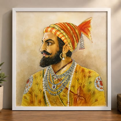 Chhatrapati Shivaji Maharaj Framed Watercolor Painting Chhatrapati Shivaji Maharaj Framed Watercolor Painting