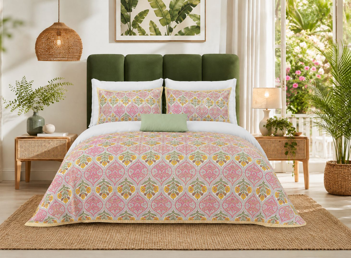 DHRUVINSRI Hand Block Bamboo Cotton Print King Size  Bedsheet 108x108 With 2 Pillow Covers. Azofree, Breathable, Egyptian blend Pure Cotton Visit the DHRUVINSRI Store