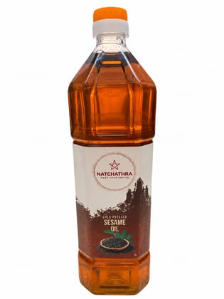 Natchathra Cold Pressed Sesame Oil 1 Litre / chekku oil