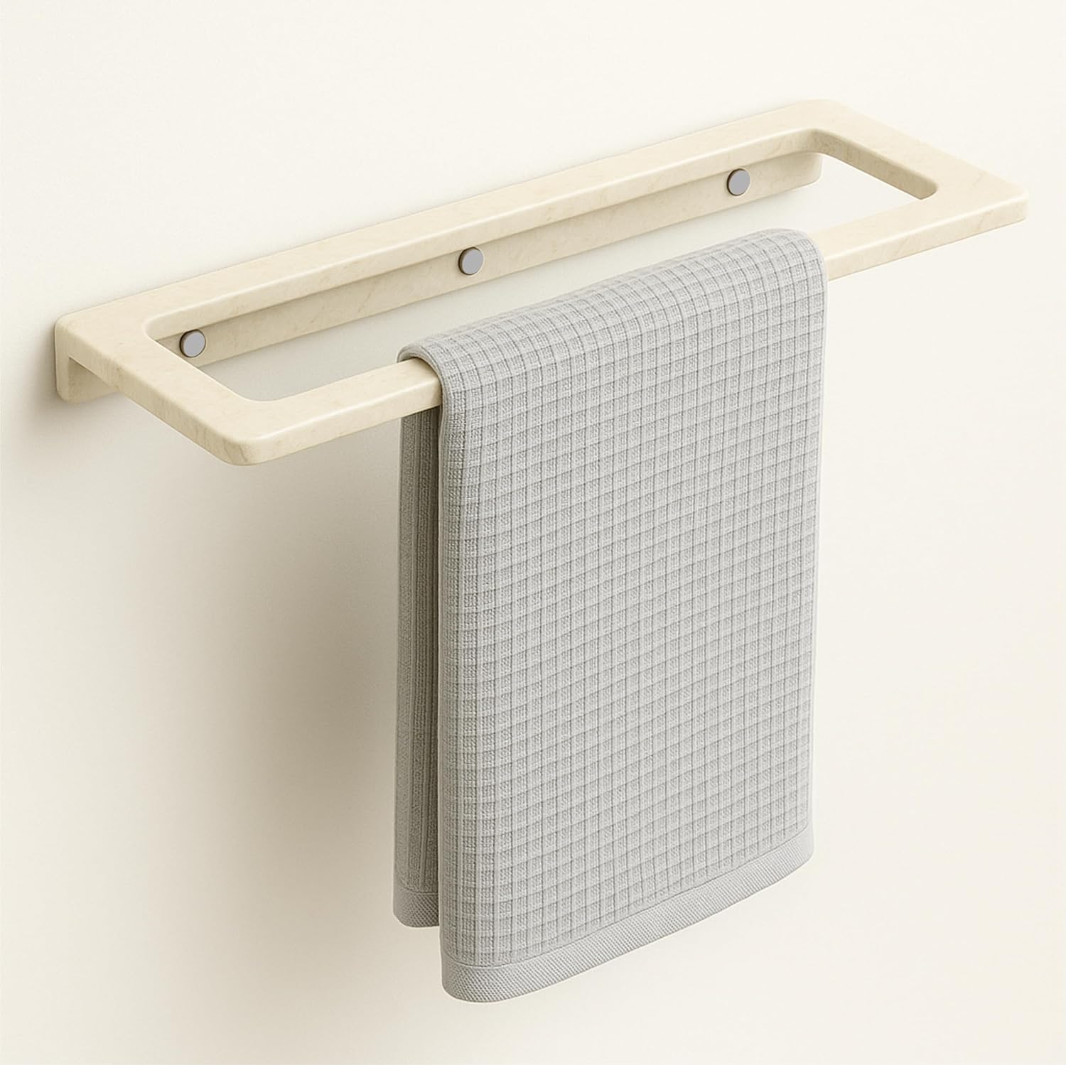 Ceramic Wall Mounted Towel Shelf Ivory Quartz (RM-126)