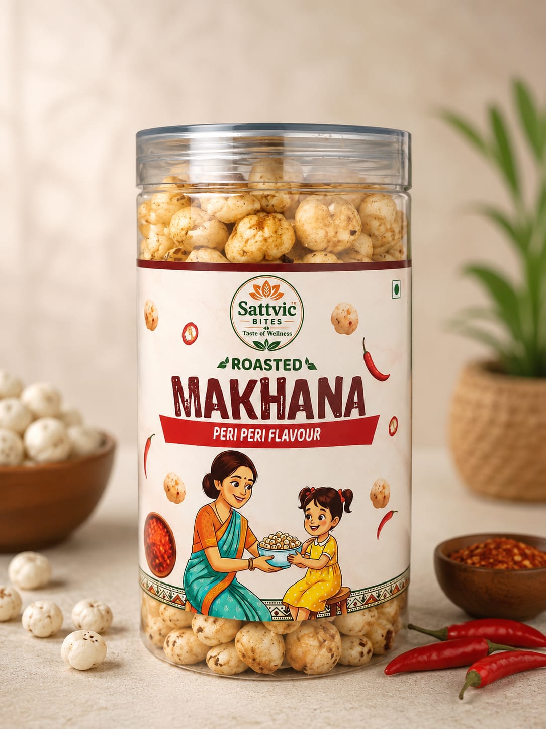 Sattvic Bites / Roasted Flavour Makhana / Peri Peri 70gm