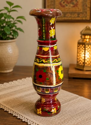 Hand-Painted Wooden Decorative Flower Vase Hand-Painted Wooden Decorative Flower Vase