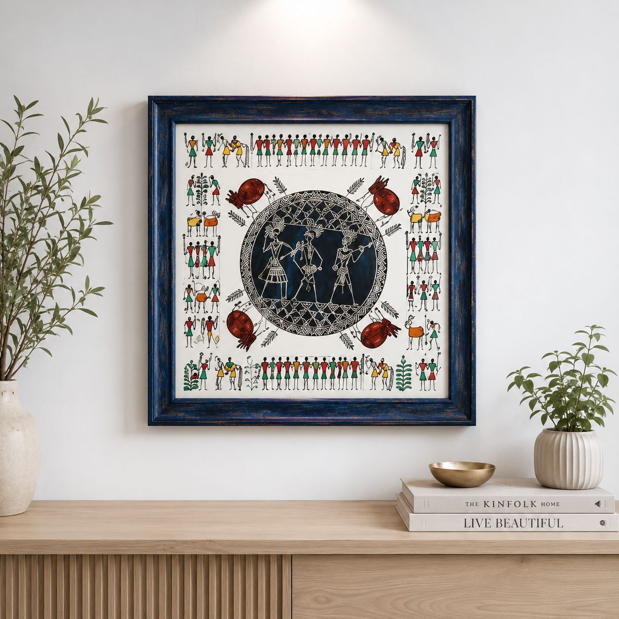 Warli Tribal Dance Wall Art Frame