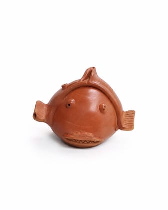 Terracotta Fish-Shaped Decorative Vessel