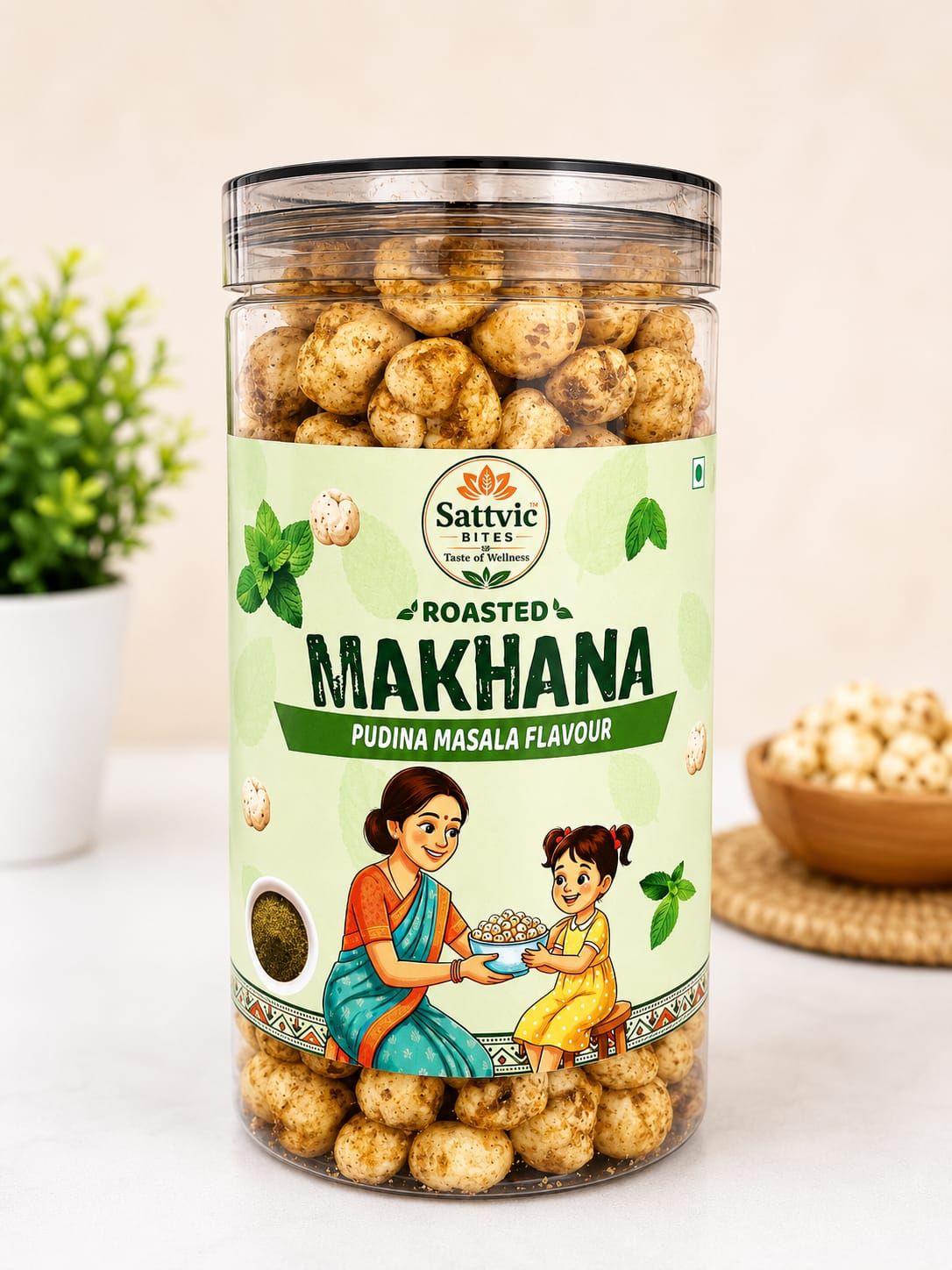 Sattvic Bites Pudina Masala Roasted Flavour Makhana 70gm