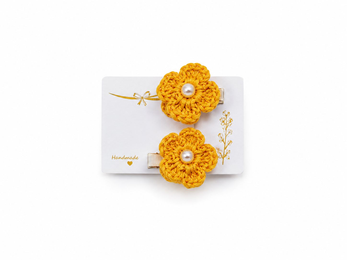 Handmade Crochet Flower Hair Clip – Pearl Center Hair Accessory