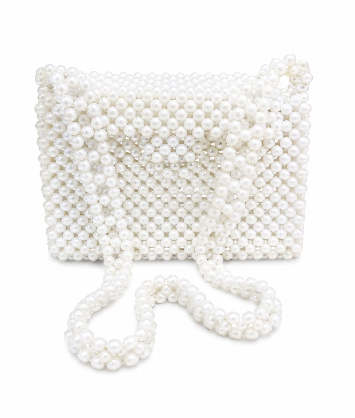 Handmade Faux Pearl Beaded Shoulder Bag for Women