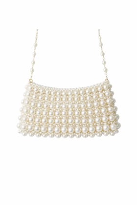 Elegant Pearl Beaded Shoulder Bag – Luxury Evening Clutch