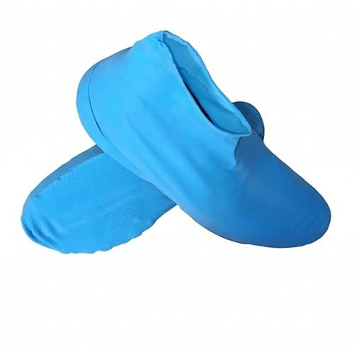 Reusable Waterproof Non-Slip Silicone Shoe Covers, 1 Pair, Blue