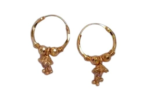 LUXORA JEWELS Gold Plated Jhumki Style Hoop Earrings