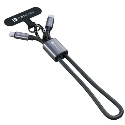 Portronics 60W Velin Type C to Type C Fast Charging Cable With Cable Organizer Strap