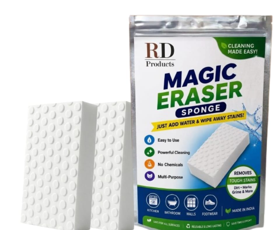 RD Products Magic Eraser | Multi-Surface Cleaning Sponge for Wall, Kitchen, Bathroom & Shoes | Removes Tough Stains, Crayon Marks & Scuff Marks