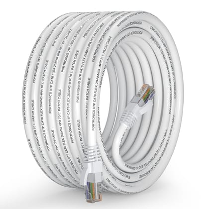 Portronics NetX10 CAT-6 Ethernet Cable 10M, RJ45 to RJ45 LAN Cable, 1000 Mbps Speed