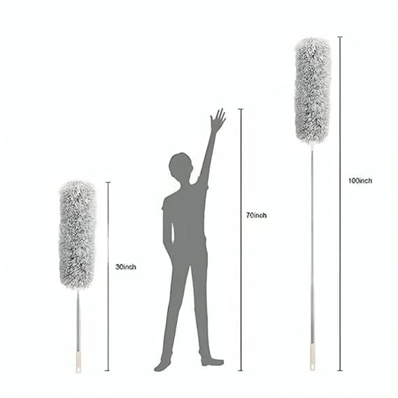 100-Inch Extendable Microfiber Duster with Bendable Head