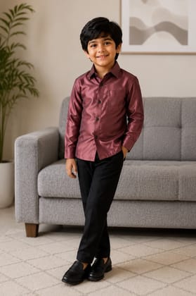 Boys Premium Satin Full Sleeve Comfortable Regular Fit Shirt