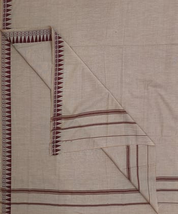 Brown Sambalpuri Handwoven Ikat Cotton Joda SFSJOD1596