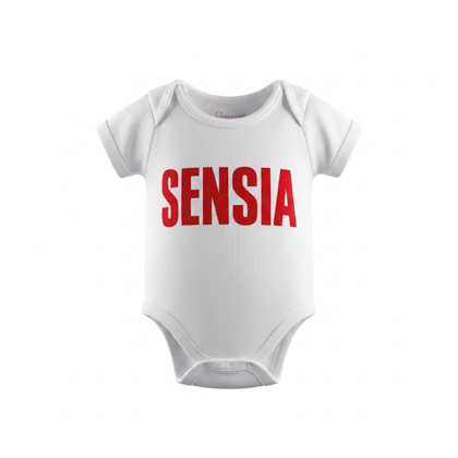 SENSIA White Infant Cotton Bodysuit Onesie
