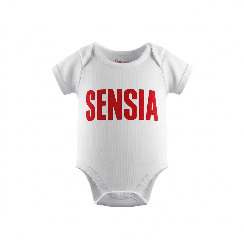 SENSIA White Infant Cotton Bodysuit Onesie