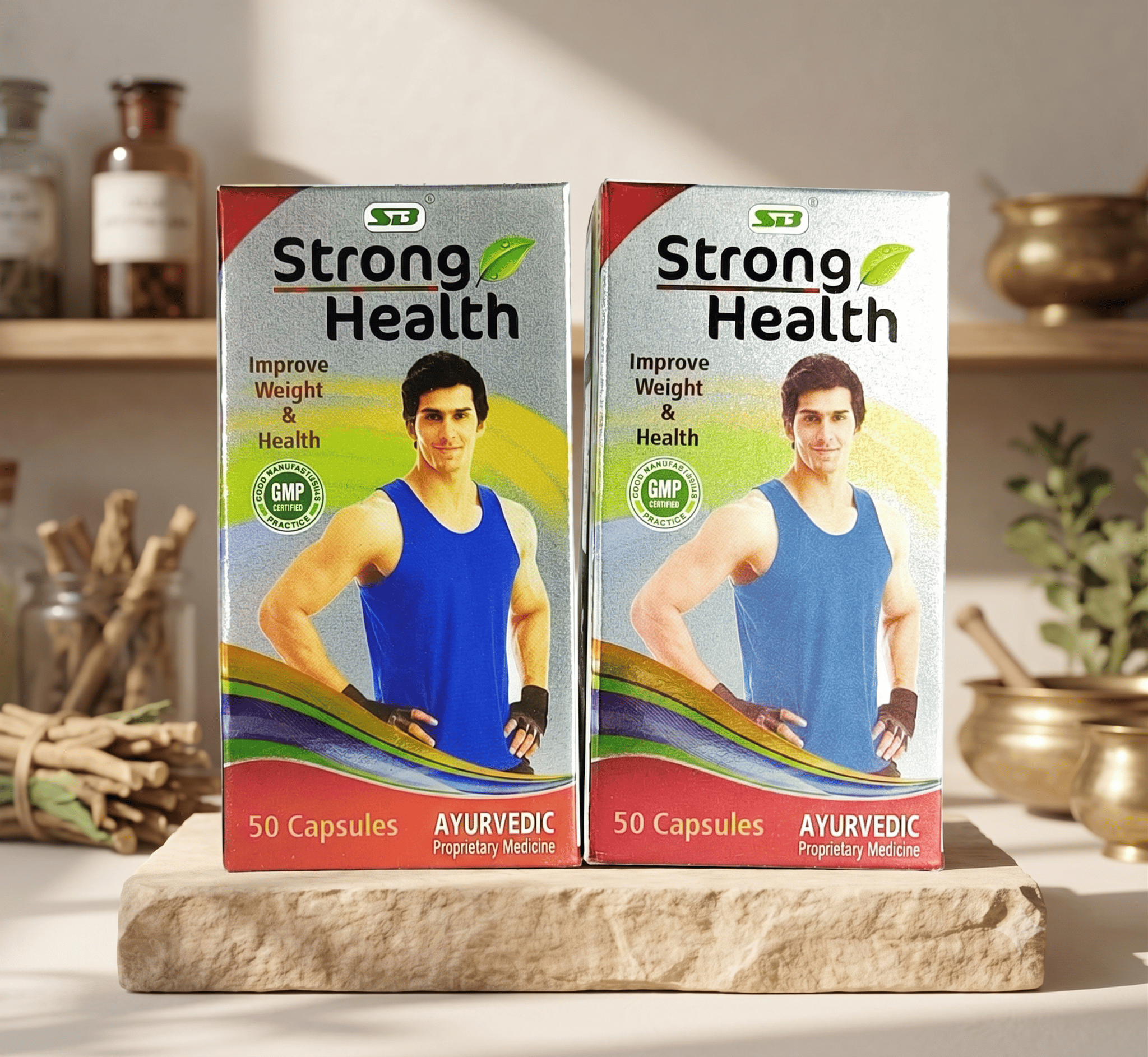Strong Health Ayurvedic Capsules (Pack of 2) – Natural Herbal Supplement for Energy & Body Mass
