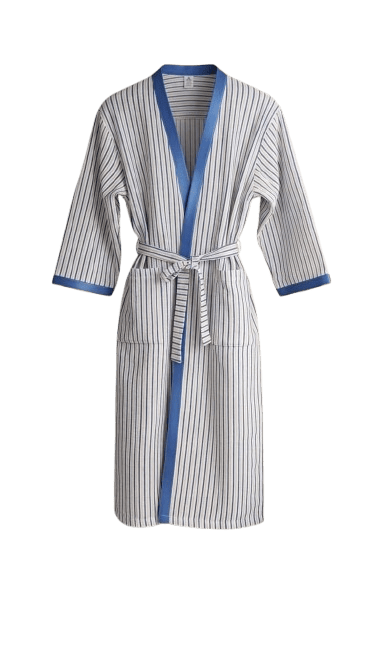 Hand Block Printed Stripe Bath Robe