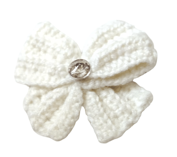Handmade White Bow Hair Clip ( PACK OF 2)