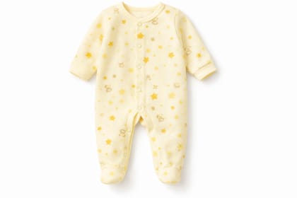 Baby Unisex Yellow Star Print Cotton Footed Sleepsuit Baby Unisex Yellow Star Print Cotton Footed Sleepsuit