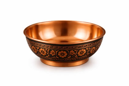 Handcrafted Copper Floral Engraved Bowl – Traditional Decorative Copper Serving Bowl Handcrafted Copper Floral Engraved Bowl – Traditional Decorative Copper Serving Bowl