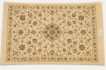 Traditional Floral Medallion Design Cream Area Rug