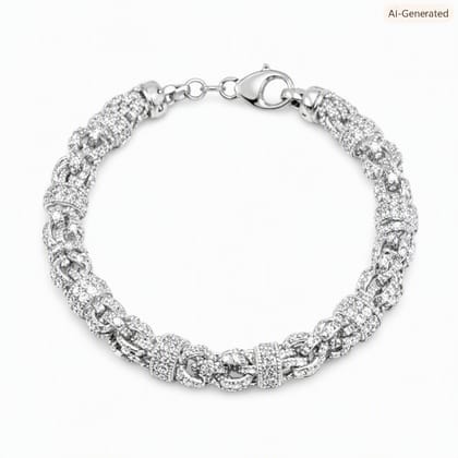 Silver Iced Out Cuban Link Bracelet