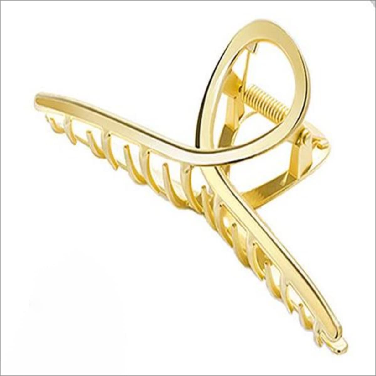 Elegant Gold Metal Hair Claw Clip for Women